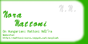 nora mattoni business card